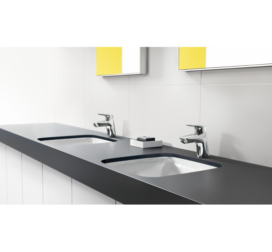 Смеситель hansgrohe Logis CoolStart для раковины со сливным набором, черный матовый 71072670