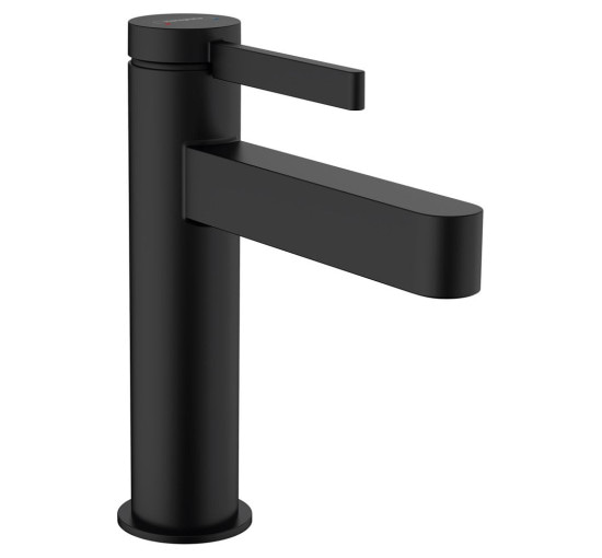 Смеситель для умывальника однорычажный HANSGROHE Finoris черный латунь с донным клапаном 76023670