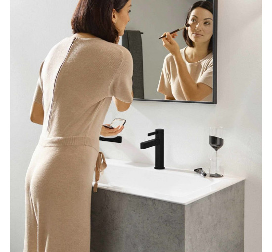 Смеситель для умывальника однорычажный HANSGROHE Finoris черный латунь с донным клапаном 76023670