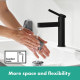 Смеситель для умывальника однорычажный HANSGROHE Finoris черный латунь с донным клапаном 76023670