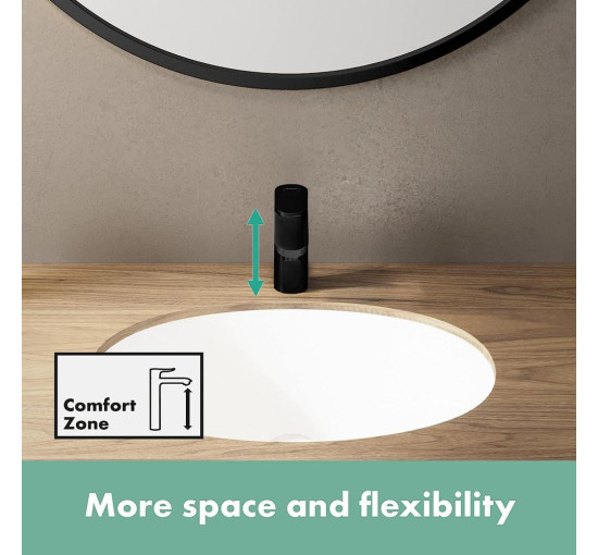 Змішувач для умивальника одноважільний HANSGROHE Vernis Blend чорний латунь з донним клапаном 71585670