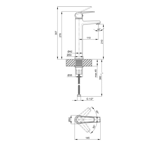 Змішувач для раковини Qtap Olsava 1012H107C