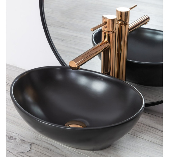 смеситель для умывальника Rea Tess rose gold высокий (REA-B8804)