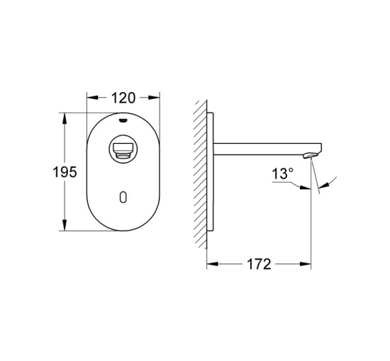 Наружная часть крана для раковины Grohe Euroeco Cosmopolitan E 36273000