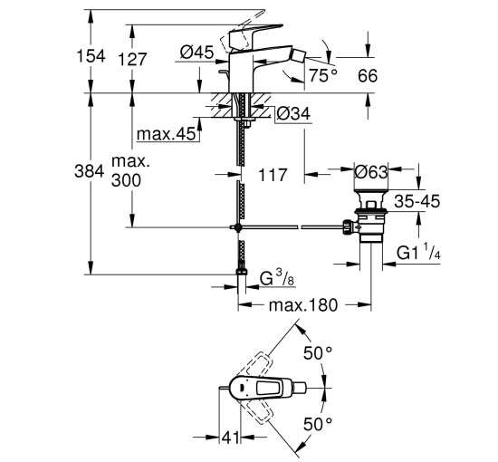 Змішувач для біде Grohe BauLoop New 23338001