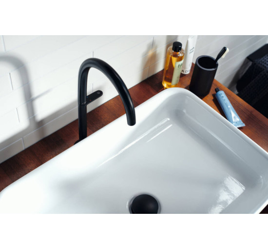 Смеситель Axor One Select 260 для умывальника с донным клапаном push-open. Matt Black (48030670)
