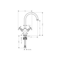 Змішувач Axor Montreux 210 для раковини двохвентельний Cross 16502140 Brushed Bronze