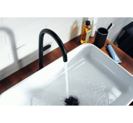 Смеситель Axor One Select 260 для умывальника с донным клапаном push-open. Matt Black (48030670)