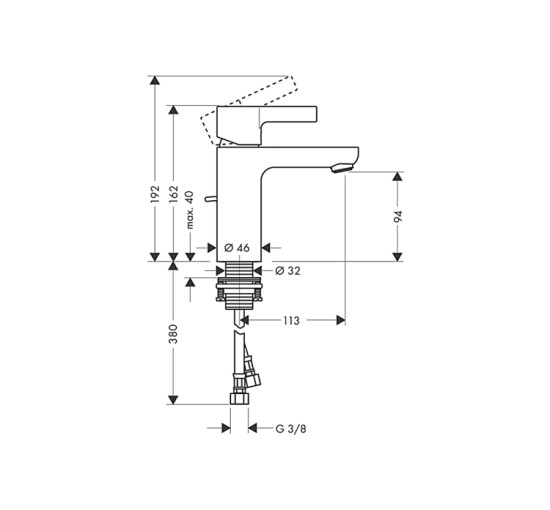 Смеситель Hansgrohe Metris S LowFlow для умывальника (31063000)