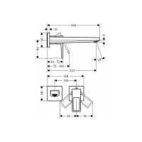 Смеситель Hansgrohe Metropol для раковины со стены 225 мм, ручка Loop (74526000)