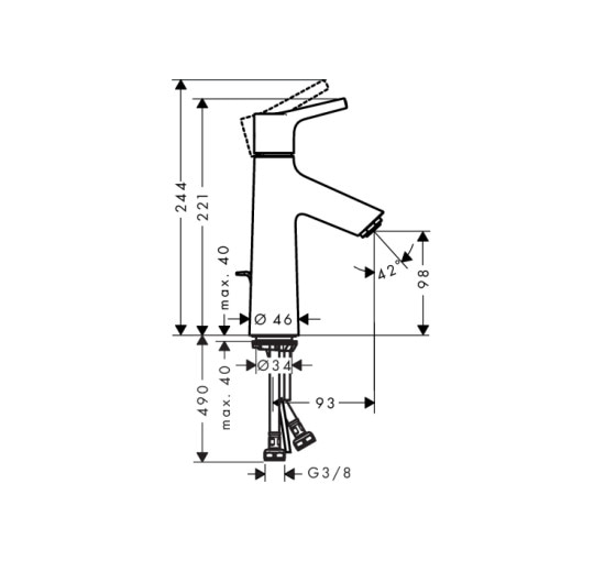 Змішувач Hansgrohe Talis S 100 CoolStart для умивальника (72022000)