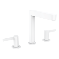 Смеситель Hansgrohe Finoris 160 для умывальника на 3 отверстия с донным клапаном push-open. Matt White (76034700)