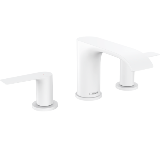 Змішувач Hansgrohe Vivenis 90 для умивальника на 3 отвори з донним клапаном pop-up. Matt White (75033700)