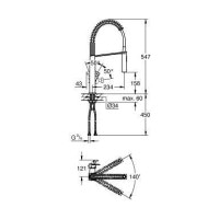 Смеситель на кухню однозахватный с гибким шлангом GROHE EUROCUBE хром латунь 31395DC0