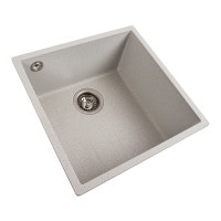 Гранітна мийка для кухні Platinum 4040 RUBA матова біла в крапку