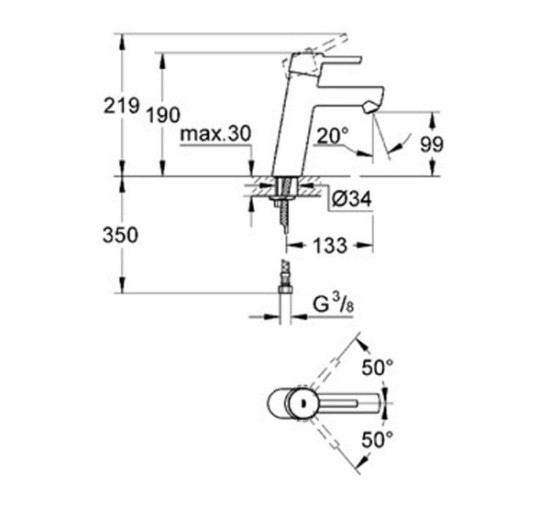 смеситель для раковины Grohe Concetto (23451001)