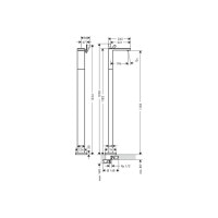 Смеситель Axor MyEdition для напольной раковины без накладки Brushed Black Chrome 47042340