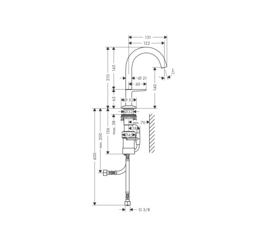 Змішувач Axor One Select 140 для умивальника з донним клапаном push-open Brushed Nickel (48010820)