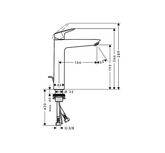 Смеситель Hansgrohe Logis 190 для умывальника, хром (71090000)