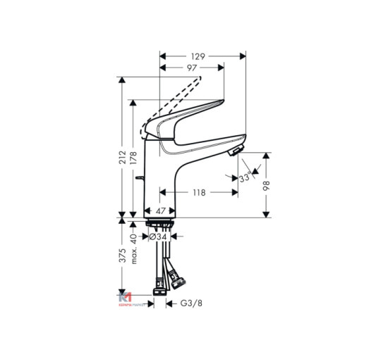 Смеситель Hansgrohe Novus 100 для умывальника (71030000)