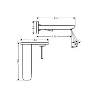 Смеситель Hansgrohe PuraVida для раковины со стены скрытого монтажа 225 мм White/Chrome (15085400)