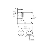 Смеситель Hansgrohe Finoris 165 для умывальника со стены Chrome (76051000)