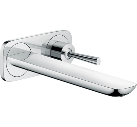Смеситель Hansgrohe PuraVida для раковины со стены скрытого монтажа 225 мм, хром-белый (15085000)