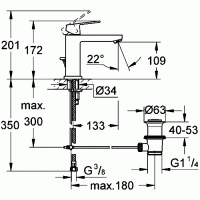 Змішувач для раковини Grohe Eurocube (23445000)