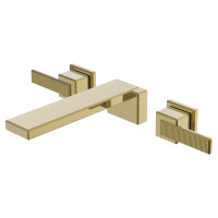 Змішувач для умивальника двовентильний настінного монтажу IMPRESE DEIRA золото латунь ZMK112009030