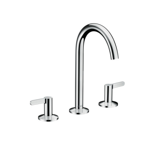 Смеситель Axor One 170 для умывальника на 3 отверстия с донным клапаном push-open. Chrome (48050000)