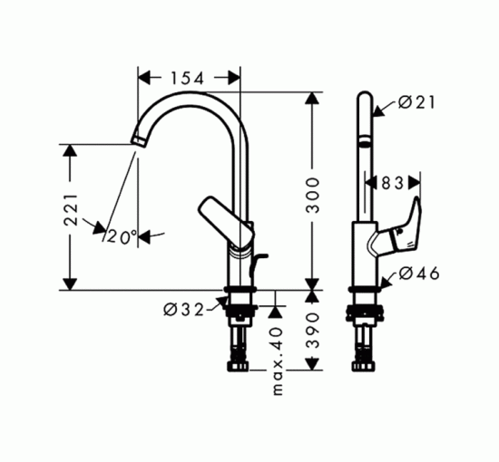 Смеситель Hansgrohe Logis 210 для умывальника (71130000)