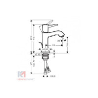 Смеситель Hansgrohe Metropol Classic 110 для умывальника Chrome/Gold Optic (31300090)