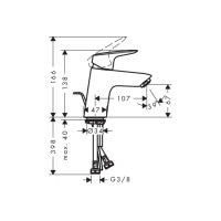 Смеситель Hansgrohe Logis 70 для умывальника LowFlow 3.5 л/мин (71078000)