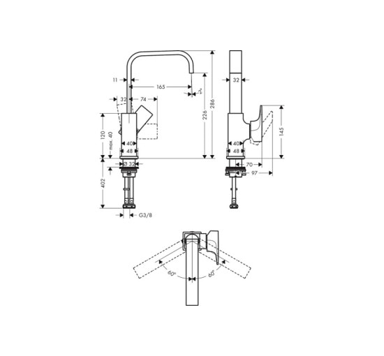 Смеситель Hansgrohe Metropol 230 для умывальника Brushed Bronze (32511140)