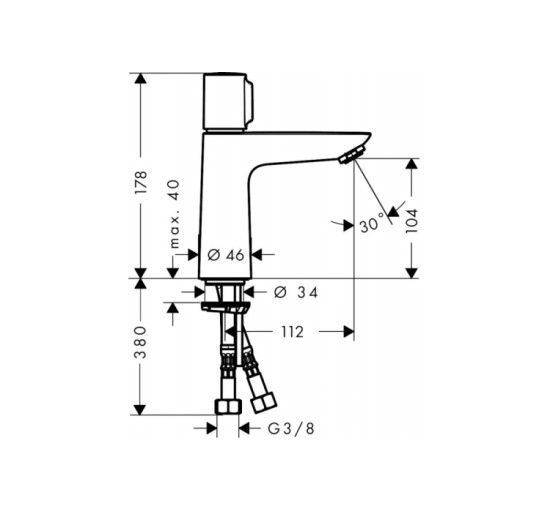 Смеситель Hansgrohe Talis E 110 Select для умывальника без донного клапана (71751000)