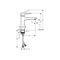 Змішувач Hansgrohe Metropol 110 для умивальника, ручка Loop (74507000) гарнітура push-open