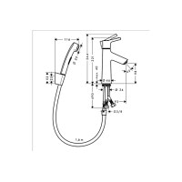 Смеситель Hansgrohe Talis S 100 для умывальника с гигиенической лейкой (72290000)