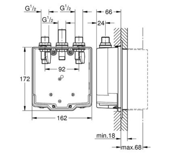 Прихована частина змішувача GROHE Eurosmart Cosmopolitan T 36322001