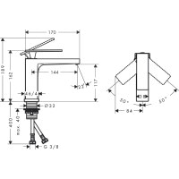 Смеситель hansgrohe Tecturis E для раковины без сливного гарнитура, черный матовый 73011670