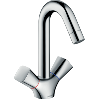 Змішувач hansgrohe Logis для раковини з двома ручками без зливного набору, хром 71221000