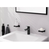 Смеситель для умывальника однорычажный HANSGROHE Logis черный латунь с донным клапаном 71107670