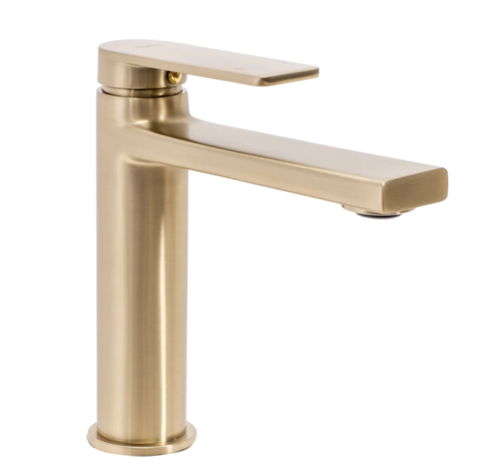 Смеситель для раковины (умывальник) REA VERSO BRUSHED GOLD низкий