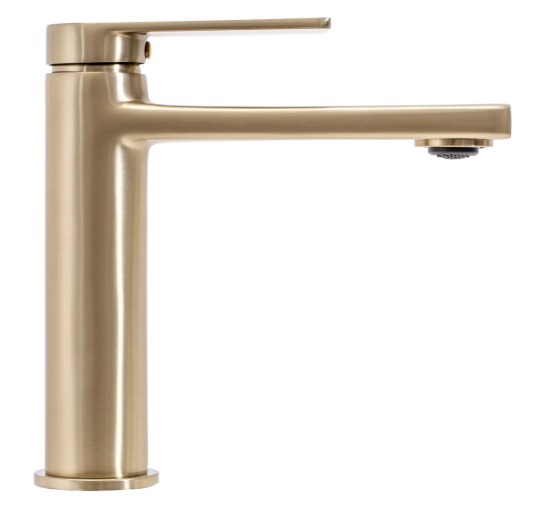 Смеситель для раковины (умывальник) REA VERSO BRUSHED GOLD низкий