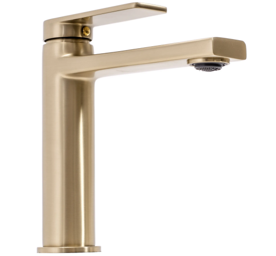 Смеситель для раковины (умывальник) REA VERSO BRUSHED GOLD низкий