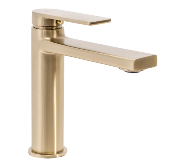 Смеситель для раковины (умывальник) REA VERSO BRUSHED GOLD низкий