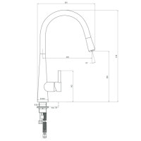 Змішувач для мийки Deante Aster графіт з висувним носиком (BCA 272M)
