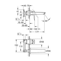 Смеситель для раковины скрытого монтажа Grohe BauLoop New 20289001