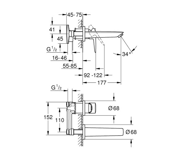 Змішувач для раковини прихованого монтажу Grohe BauLoop New 20289001