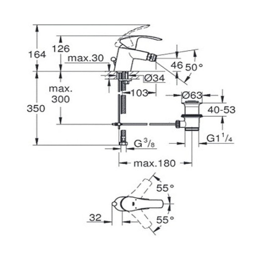 Смеситель для биде Grohe Eurosmart (32929002)