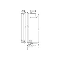 Смеситель Axor MyEdition для напольного умывальника Chrome с накладкой Mirror Glass 47040000